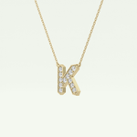 0.27 CT Round Lab-Grown Diamond K Initial Necklace 3