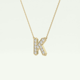 0.27 CT Round Lab-Grown Diamond K Initial Necklace 3
