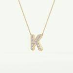 0.27 CT Round Lab-Grown Diamond K Initial Necklace 5