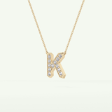 0.27 CT Round Lab-Grown Diamond K Initial Necklace 5