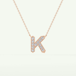 0.27 CT Round Lab-Grown Diamond K Initial Necklace 9