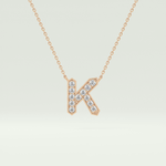 0.27 CT Round Lab-Grown Diamond K Initial Necklace 8