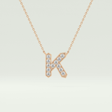 0.27 CT Round Lab-Grown Diamond K Initial Necklace 8