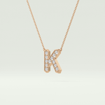 0.27 CT Round Lab-Grown Diamond K Initial Necklace 10