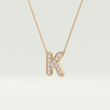 0.27 CT Round Lab-Grown Diamond K Initial Necklace 10