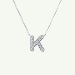 0.27 CT Round Lab-Grown Diamond K Initial Necklace 16