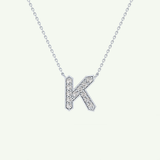0.27 CT Round Lab-Grown Diamond K Initial Necklace 16