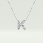 0.27 CT Round Lab-Grown Diamond K Initial Necklace 15