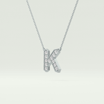 0.27 CT Round Lab-Grown Diamond K Initial Necklace 17