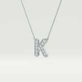 0.27 CT Round Lab-Grown Diamond K Initial Necklace 17