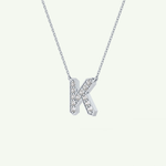0.27 CT Round Lab-Grown Diamond K Initial Necklace 19
