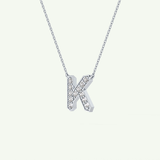 0.27 CT Round Lab-Grown Diamond K Initial Necklace 19