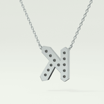 0.27 CT Round Lab-Grown Diamond K Initial Necklace 20