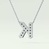 0.27 CT Round Lab-Grown Diamond K Initial Necklace 20