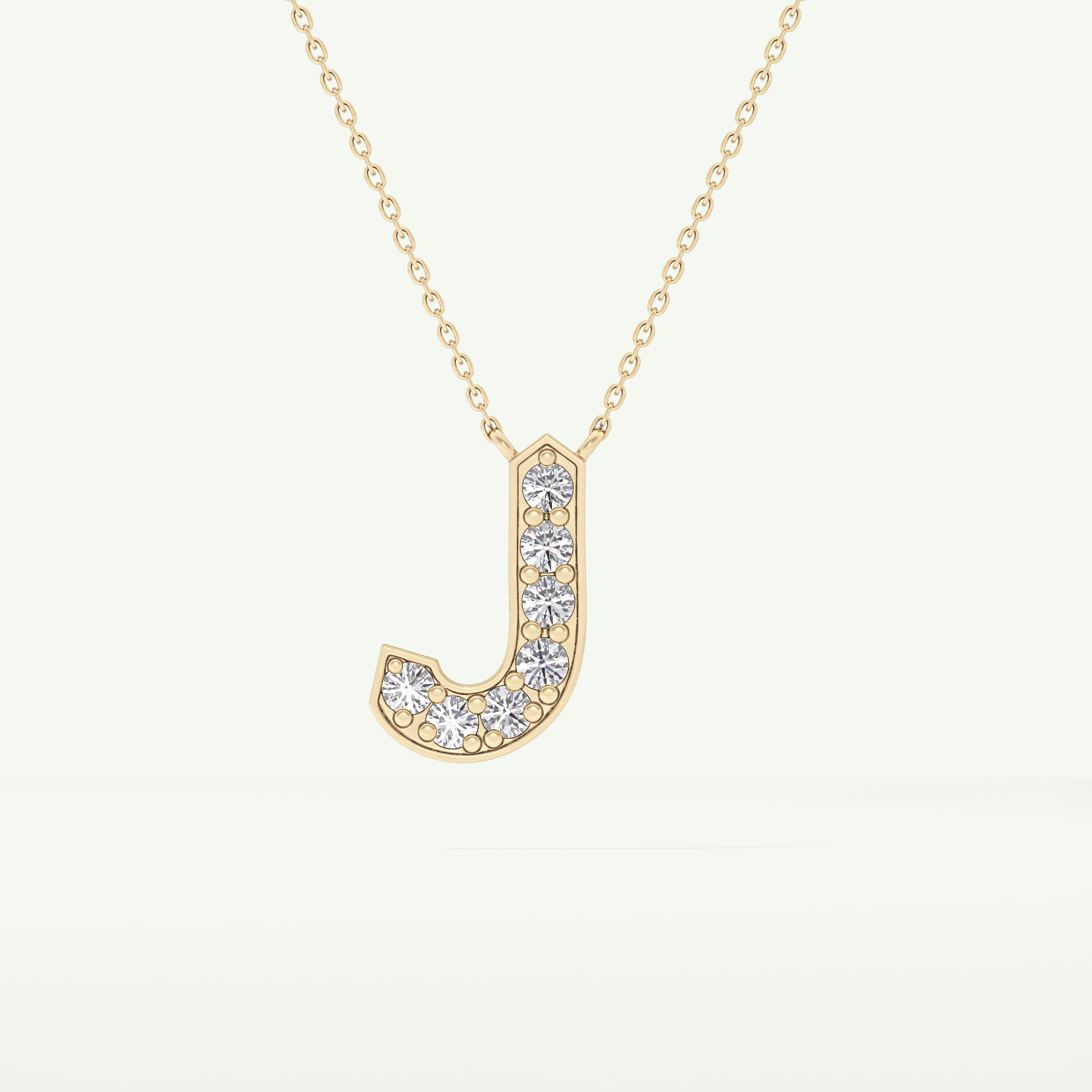 0.356 CT Round Lab-Grown Diamond J Initial Necklace 2