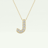 0.356 CT Round Lab-Grown Diamond J Initial Necklace 1