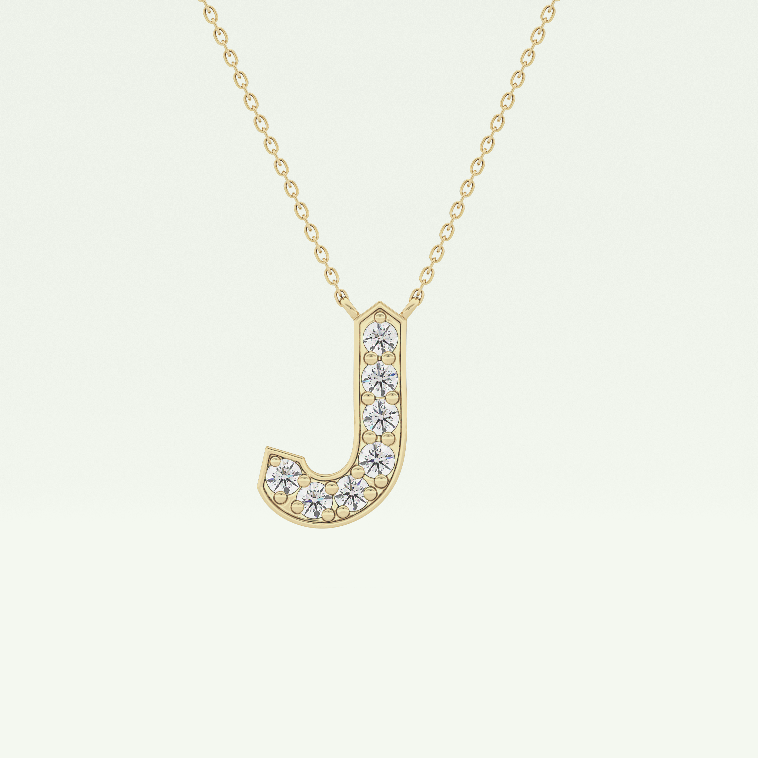0.356 CT Round Lab-Grown Diamond J Initial Necklace 1