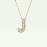 0.356 CT Round Lab-Grown Diamond J Initial Necklace 3