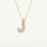 0.356 CT Round Lab-Grown Diamond J Initial Necklace 5