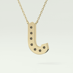 0.356 CT Round Lab-Grown Diamond J Initial Necklace 6