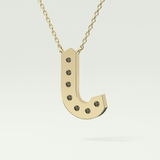 0.356 CT Round Lab-Grown Diamond J Initial Necklace 6