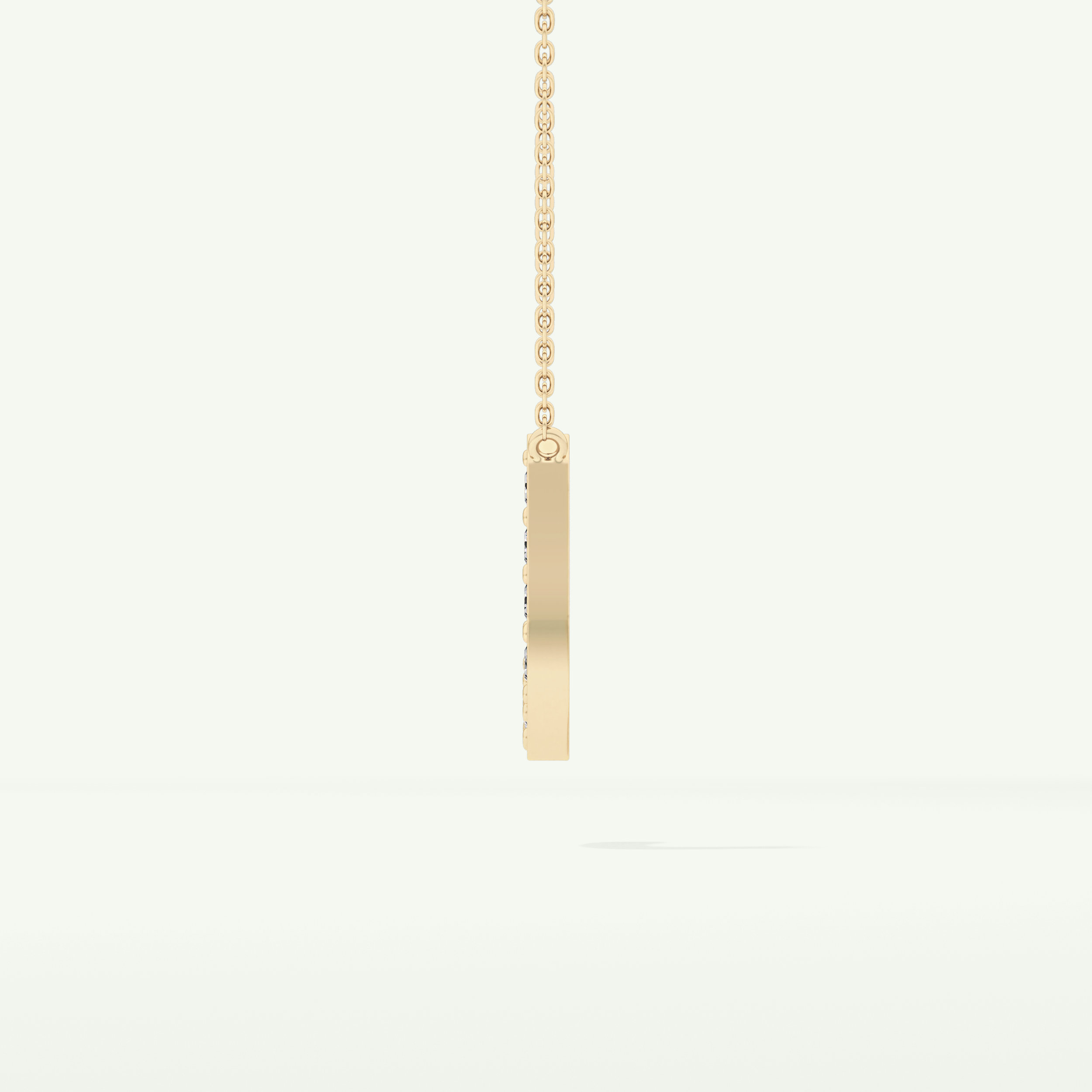 0.356 CT Round Lab-Grown Diamond J Initial Necklace 7