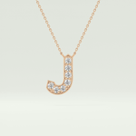 0.356 CT Round Lab-Grown Diamond J Initial Necklace 8