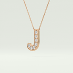 0.356 CT Round Lab-Grown Diamond J Initial Necklace 10
