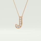0.356 CT Round Lab-Grown Diamond J Initial Necklace 10