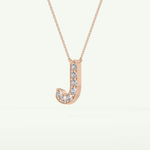 0.356 CT Round Lab-Grown Diamond J Initial Necklace 12
