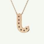 0.356 CT Round Lab-Grown Diamond J Initial Necklace 13