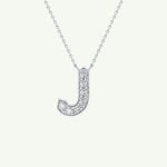 0.356 CT Round Lab-Grown Diamond J Initial Necklace 16