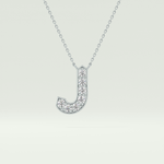 0.356 CT Round Lab-Grown Diamond J Initial Necklace 15