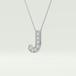 0.356 CT Round Lab-Grown Diamond J Initial Necklace 17