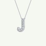 0.356 CT Round Lab-Grown Diamond J Initial Necklace 19
