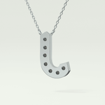 0.356 CT Round Lab-Grown Diamond J Initial Necklace 20