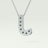 0.356 CT Round Lab-Grown Diamond J Initial Necklace 20