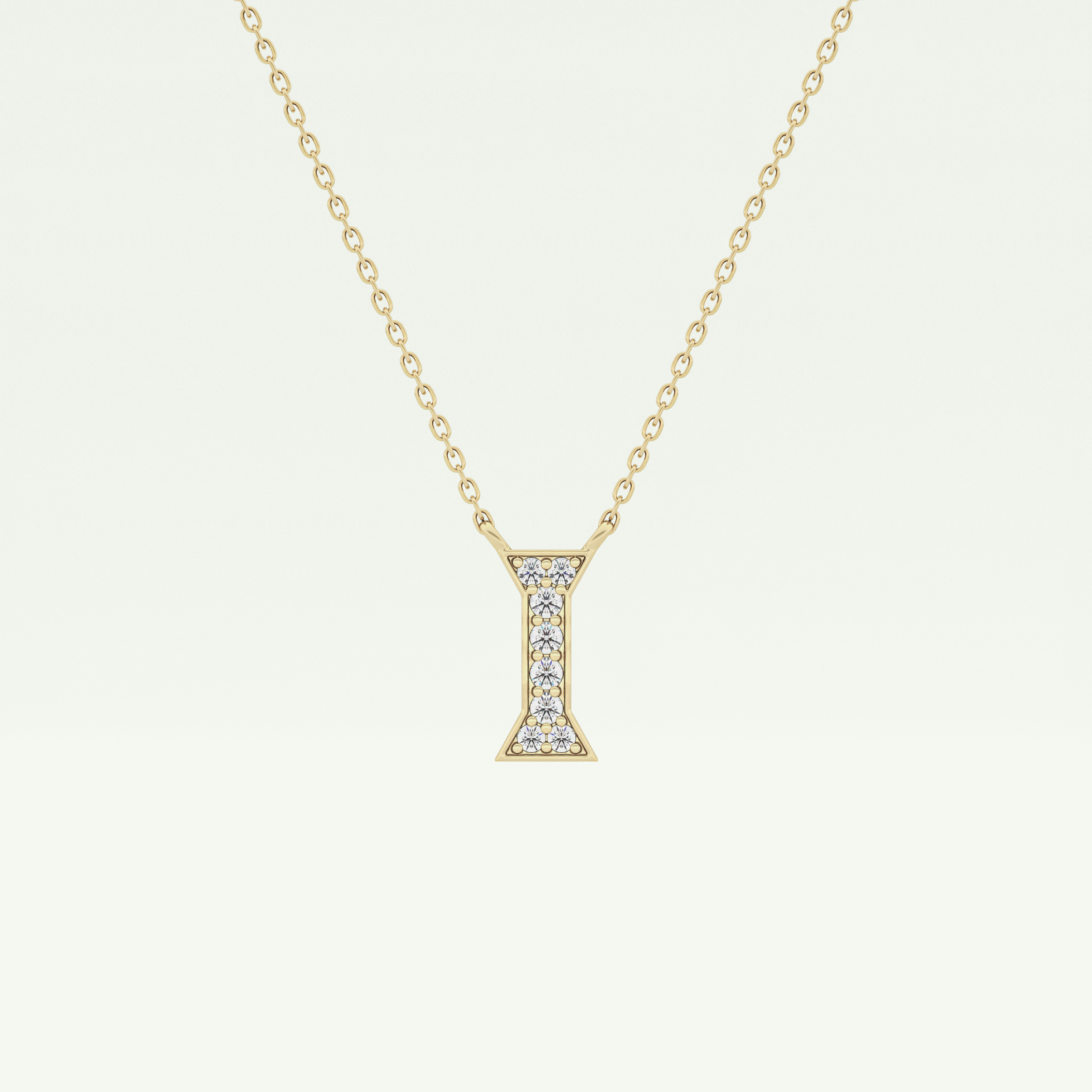 0.083 CT Round Lab-Grown Diamond I Initial Necklace 1