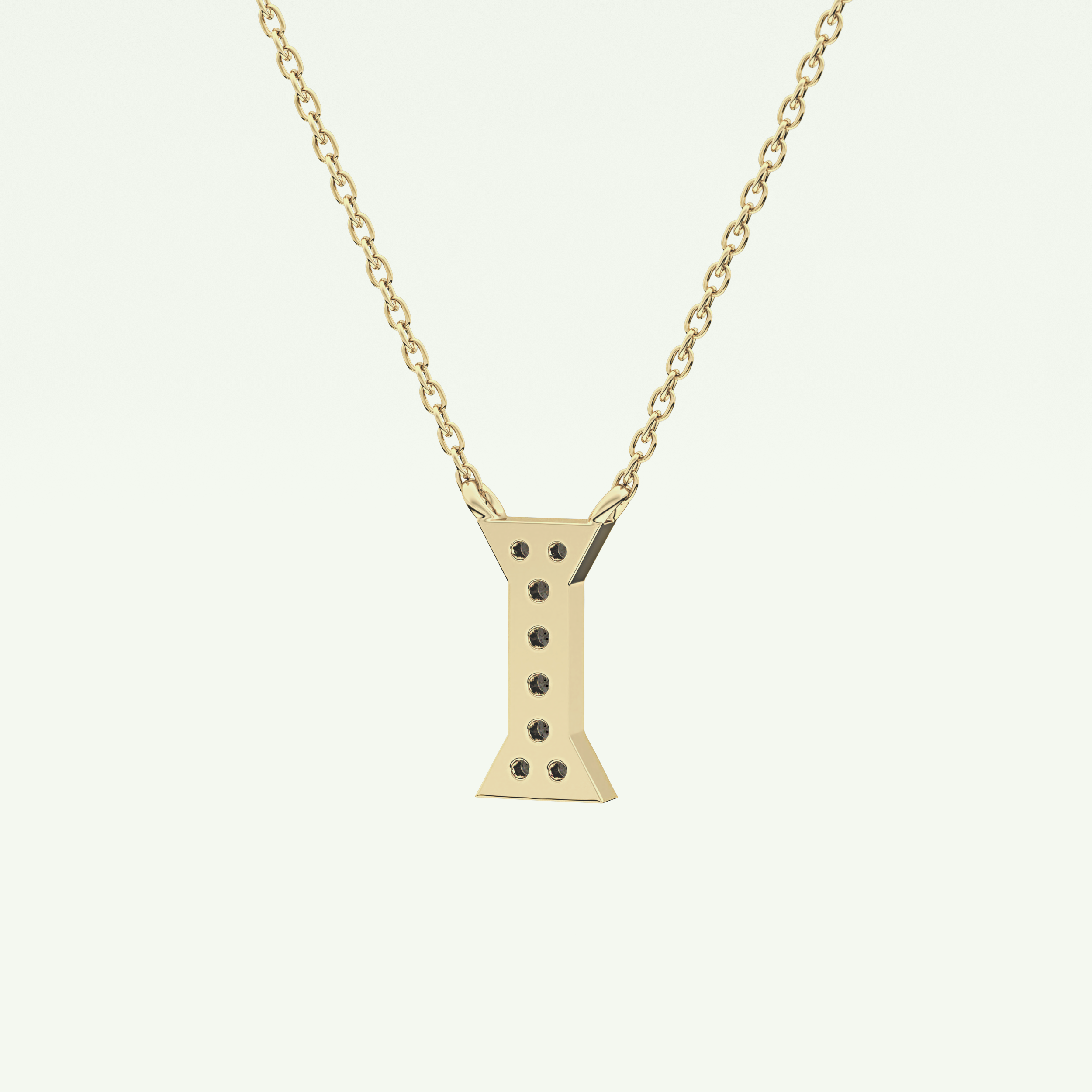 0.083 CT Round Lab-Grown Diamond I Initial Necklace 4