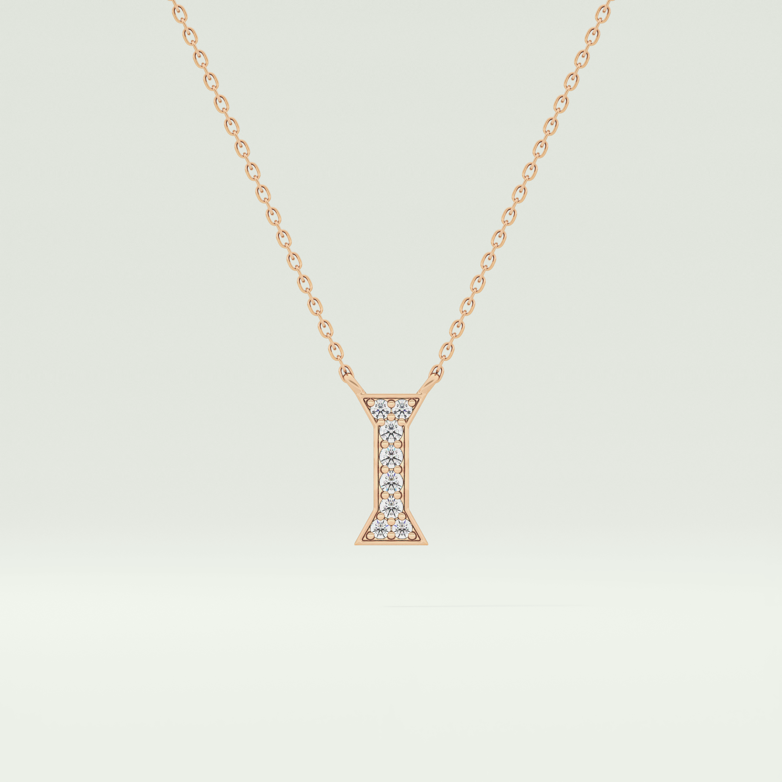 0.083 CT Round Lab-Grown Diamond I Initial Necklace 5