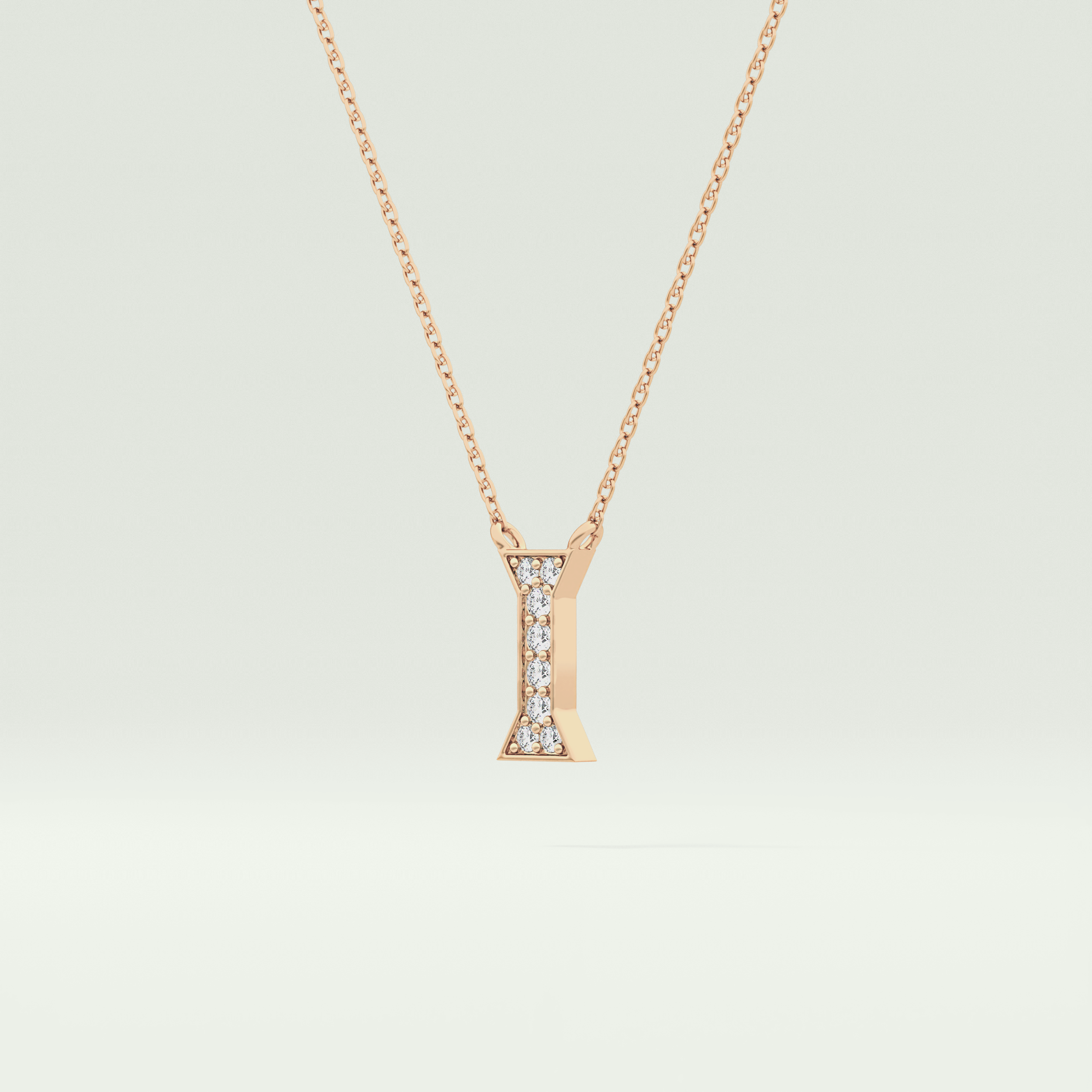 0.083 CT Round Lab-Grown Diamond I Initial Necklace 6