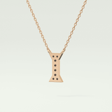 0.083 CT Round Lab-Grown Diamond I Initial Necklace 8