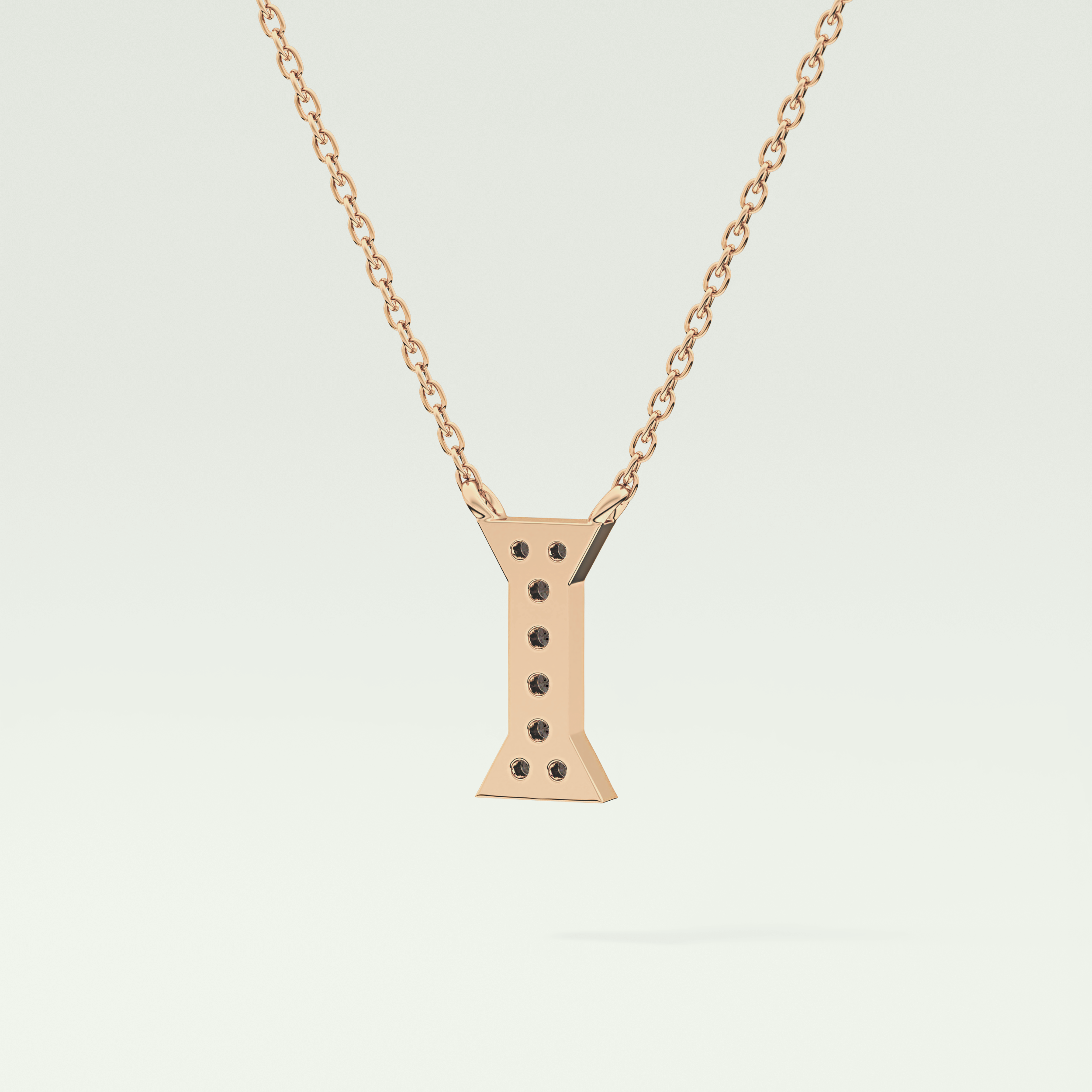 0.083 CT Round Lab-Grown Diamond I Initial Necklace 8
