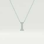 0.083 CT Round Lab-Grown Diamond I Initial Necklace 9
