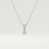 0.083 CT Round Lab-Grown Diamond I Initial Necklace 9