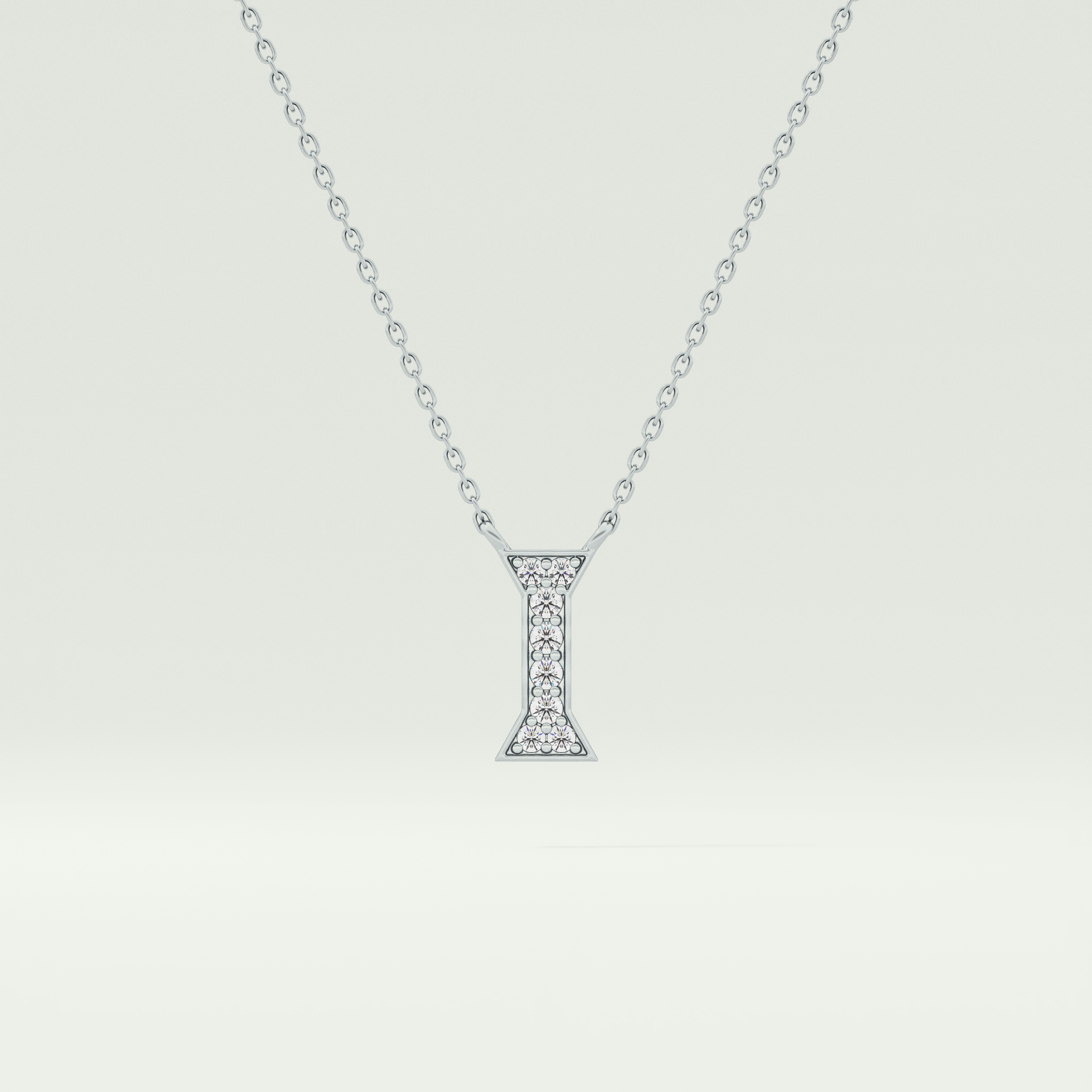 0.083 CT Round Lab-Grown Diamond I Initial Necklace 9