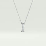 0.083 CT Round Lab-Grown Diamond I Initial Necklace 10