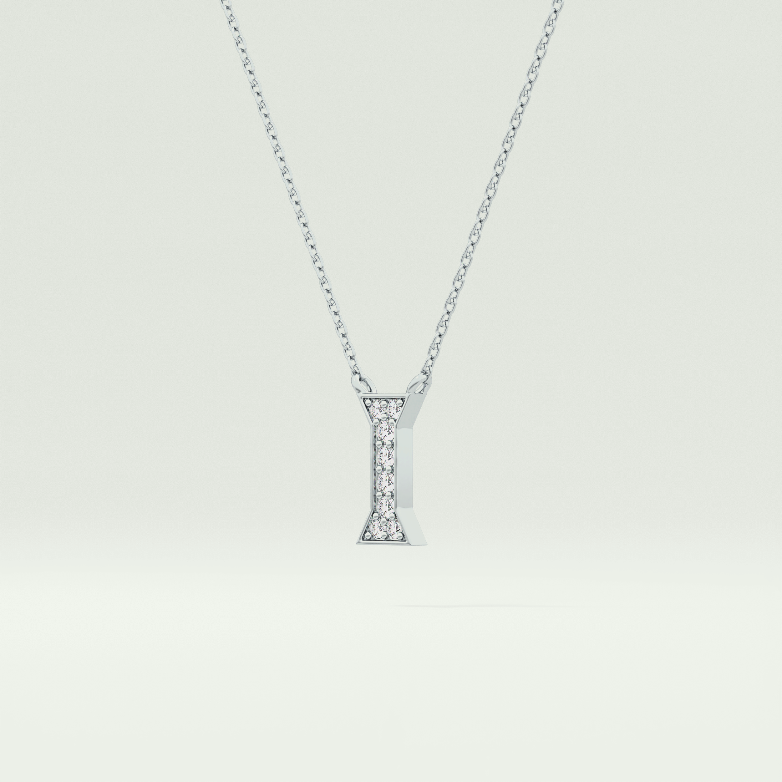0.083 CT Round Lab-Grown Diamond I Initial Necklace 10