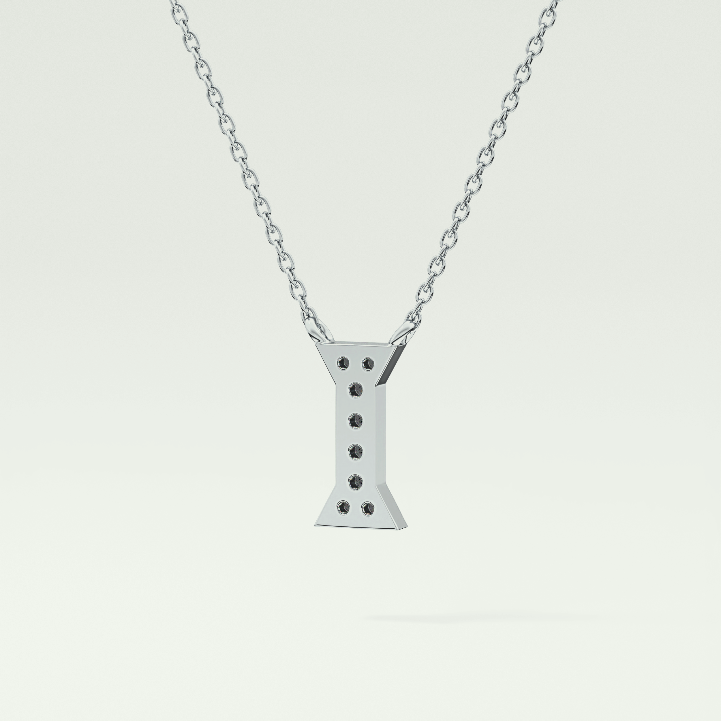 0.083 CT Round Lab-Grown Diamond I Initial Necklace 12