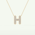 0.36 CT Round Lab-Grown Diamond H Initial Necklace 2